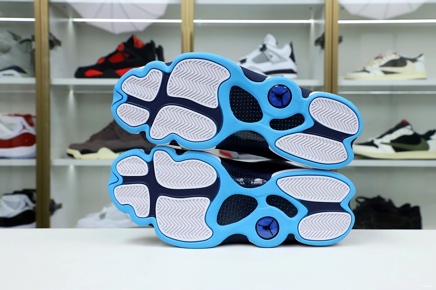 AIR POWDER 13 414571-144 WHITE JORDAN OBSIDIAN RETRO BLUE 0731